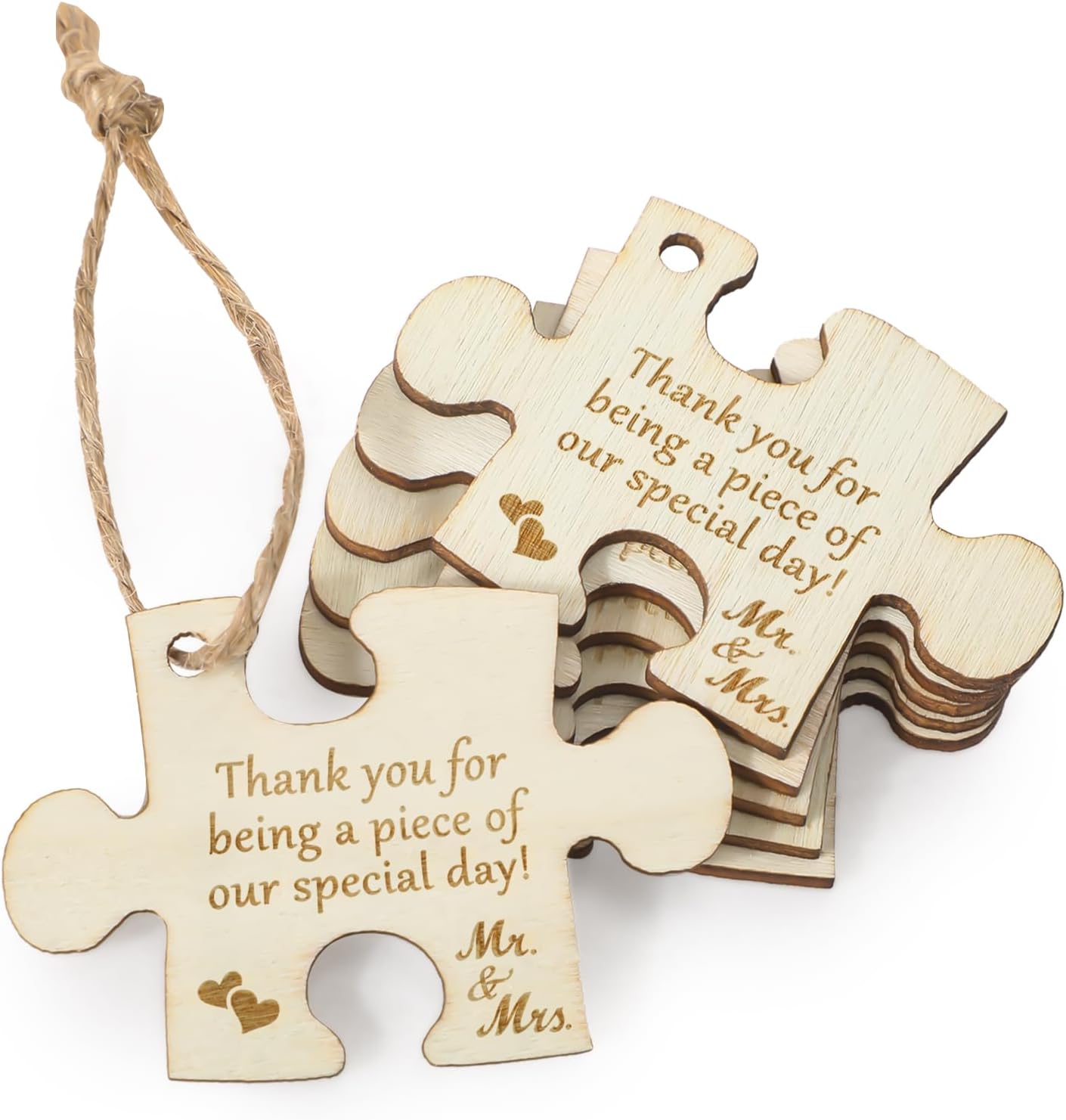 Delightful Wedding Favors: Personalized Wooden Thank You Tags for Your Special Day